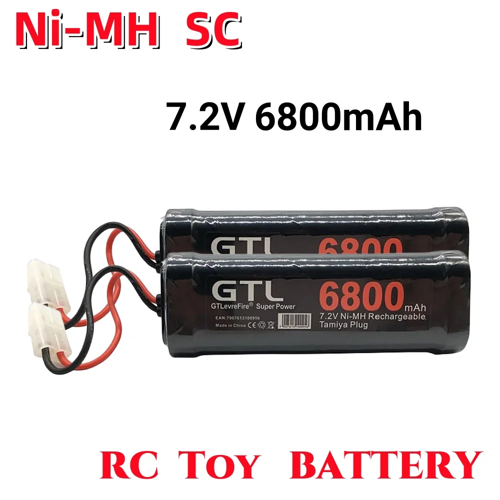 

7.2V 6800mAh Ni-MH SC Battery and 7.2v Charger For RC Toys Tank Car Airplane Helicopter With Tamiya Connectors 7.2 v Battery