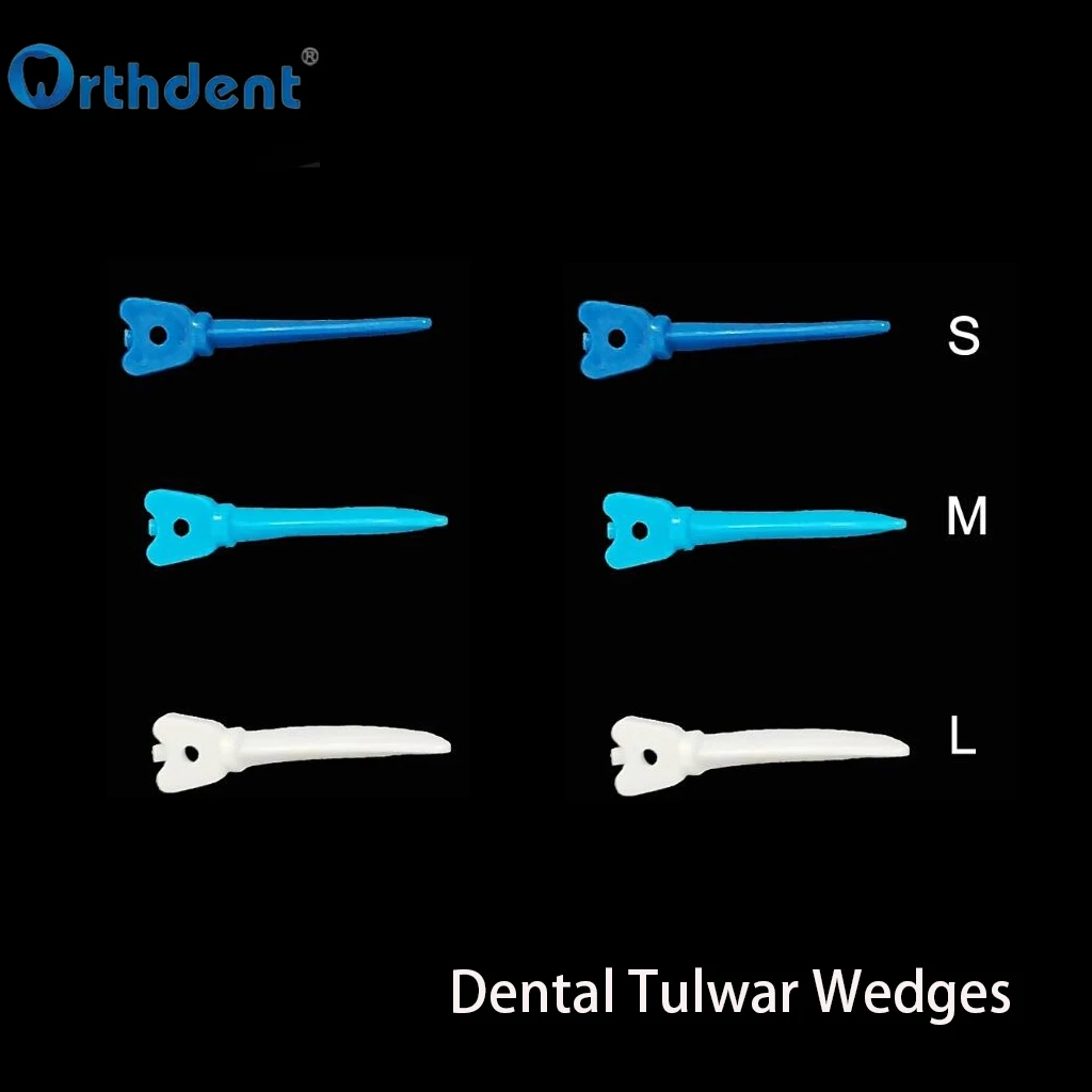 120Pcs Dental Tulwar Wedges Refill Wedge Disposable Plastic Wedges For Sectional Matrix System With Hole S/M/L Dentistry Tools