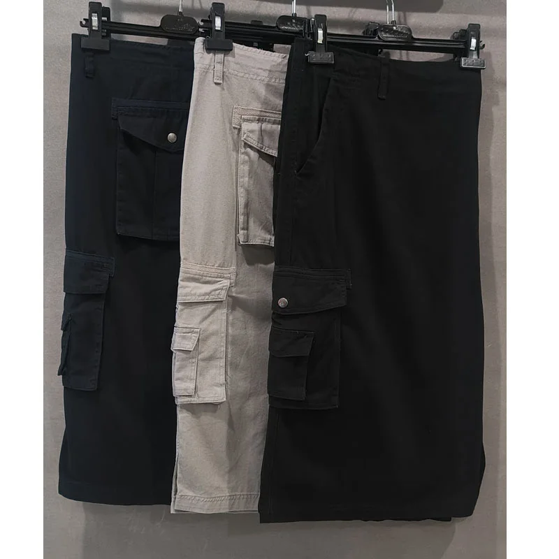 Pantaloncini estivi taglie forti 10XL Pantaloncini in cotone 100% pantaloni grassi a vita alta tasche da uomo con cerniera pantaloni da spiaggia 9XL 10XL 150KG 46 50