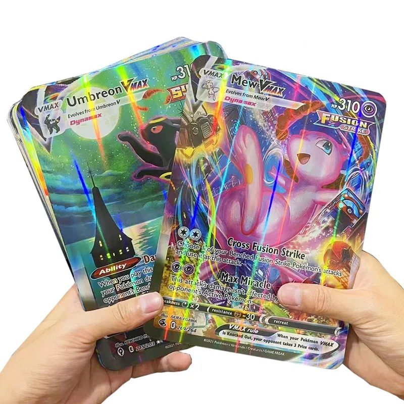 15/30 قطعة أنيمي بوكيمون بطاقات مشرقة Vmax Vstar GX كبيرة الحجم جمع بيكاتشو معركة المدرب بطاقة ألعاب أطفال هدايا