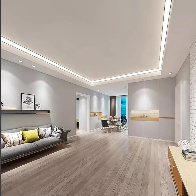 Surface Mounted Aluminum Profiles Led Channel Diffuser Ceiling Top Corner Decoration Line Lamp Bar Home Room Atmosphere Lighting