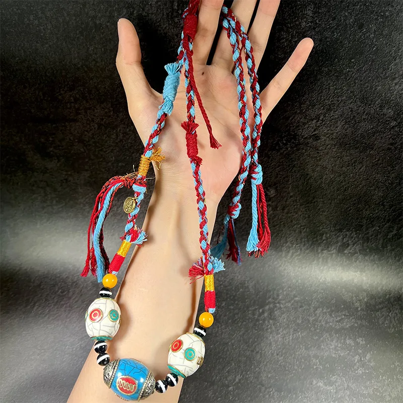 tibetan-style-nepalese-with-copper-accents-agate-dzi-beads-handmade-necklace-and-sweater-chain-direct-from-the-manu