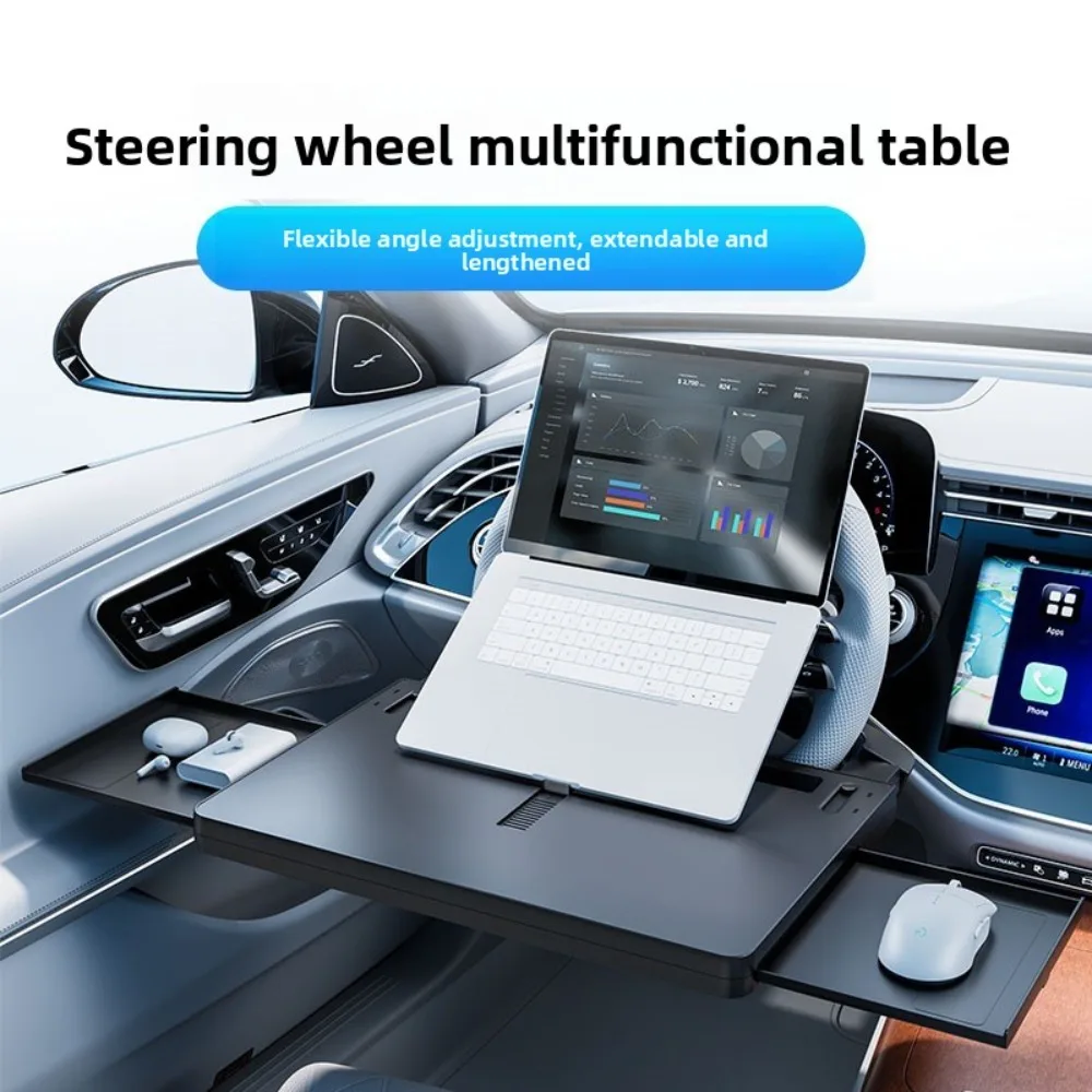 

Car Steering Wheel, Small Table Board, Car Suspension Dining Water Cup Holder, Multi-functional Small in The Car, Eating