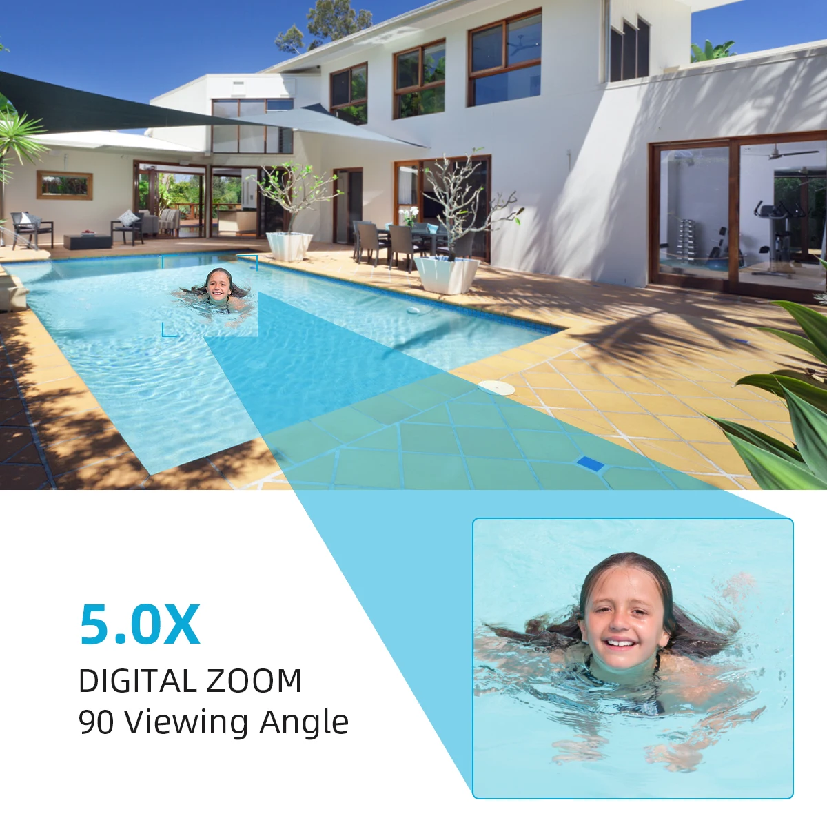 ICSees 4K PTZ IP Camera 5X Digital Zoom Wireless Surveillance Camera Outdoor Wifi Security IP Camera Full HD 8MP AI Detection