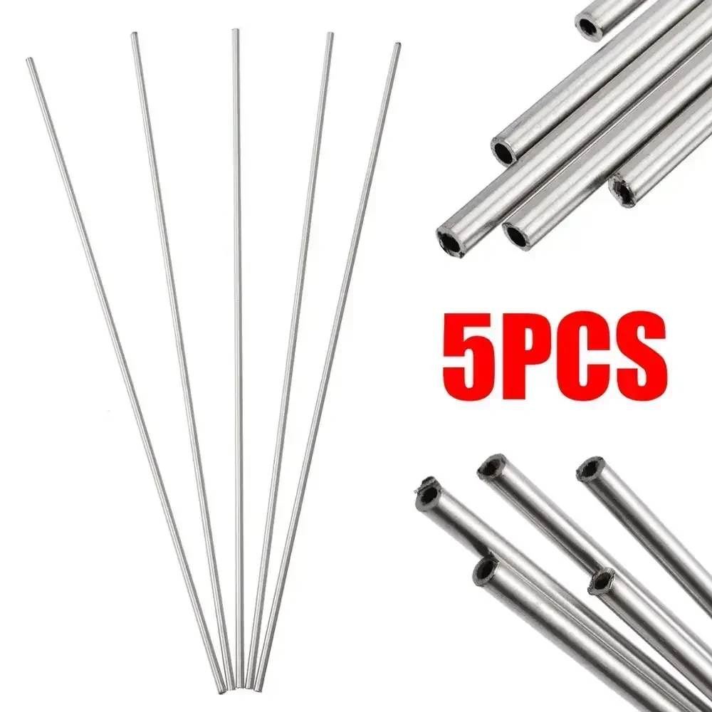 5pcs 304 Stainless Steel Capillary Tube Mayitr Silver Tubes 3mm OD 2mm ID 250mm Length with Oxidation Resistance e