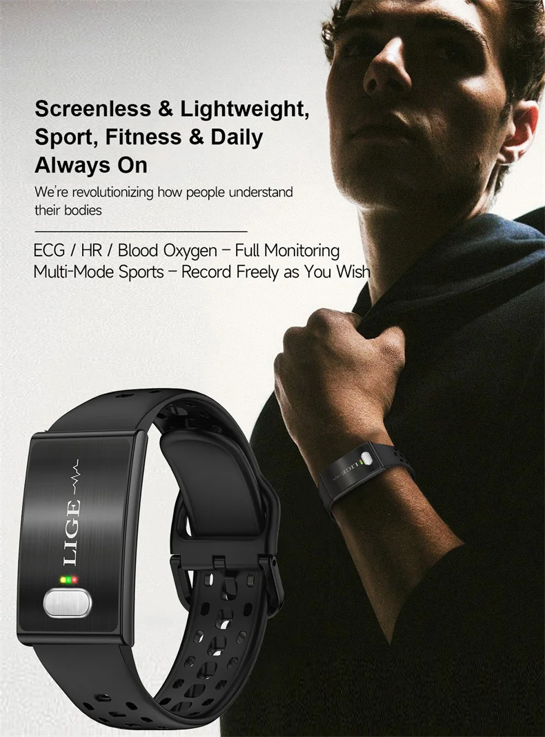 Smart Armband Mit Ekg Herzfrequenz Und Blutdruckmessgerät_voghion.com