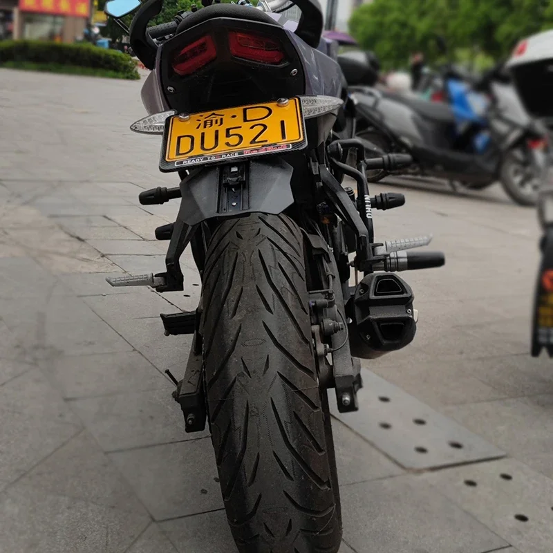 Untuk KAWASAKI Z900 Z900RS Z1000 ZH2 Ninja650 Z650 Z400 ekor pendek rapi bingkai pelat nomor dapat ditarik pelindung lumpur Baffle air