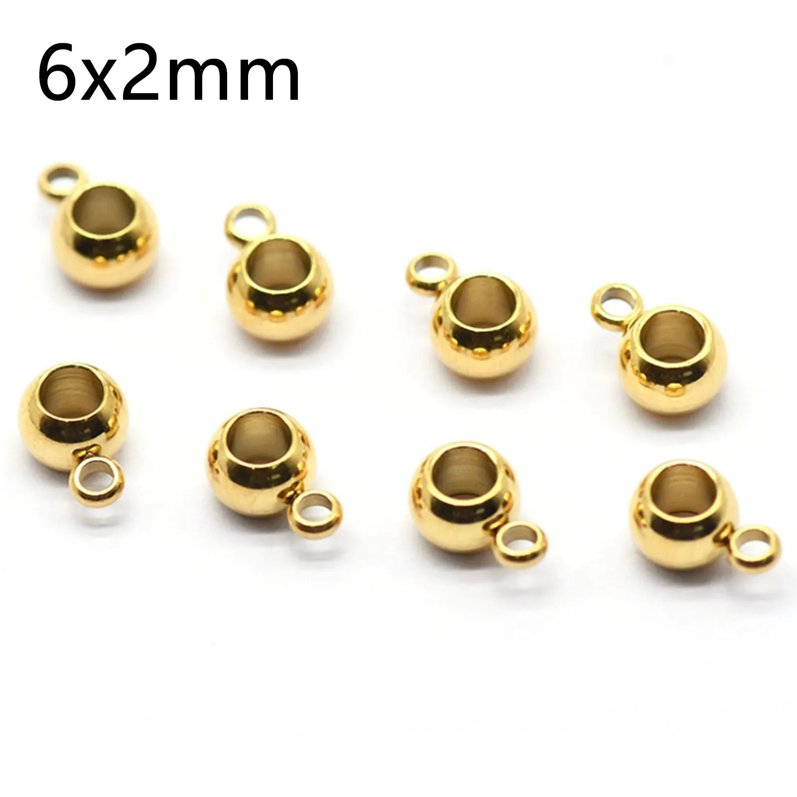 10pc/lot 304 Edelstahl Gold Farb verbinder Kaution Perlen passen Charm Armband Anhänger für Schmuck herstellung Ergebnisse 5-8mm Durchmesser. – Detail 2