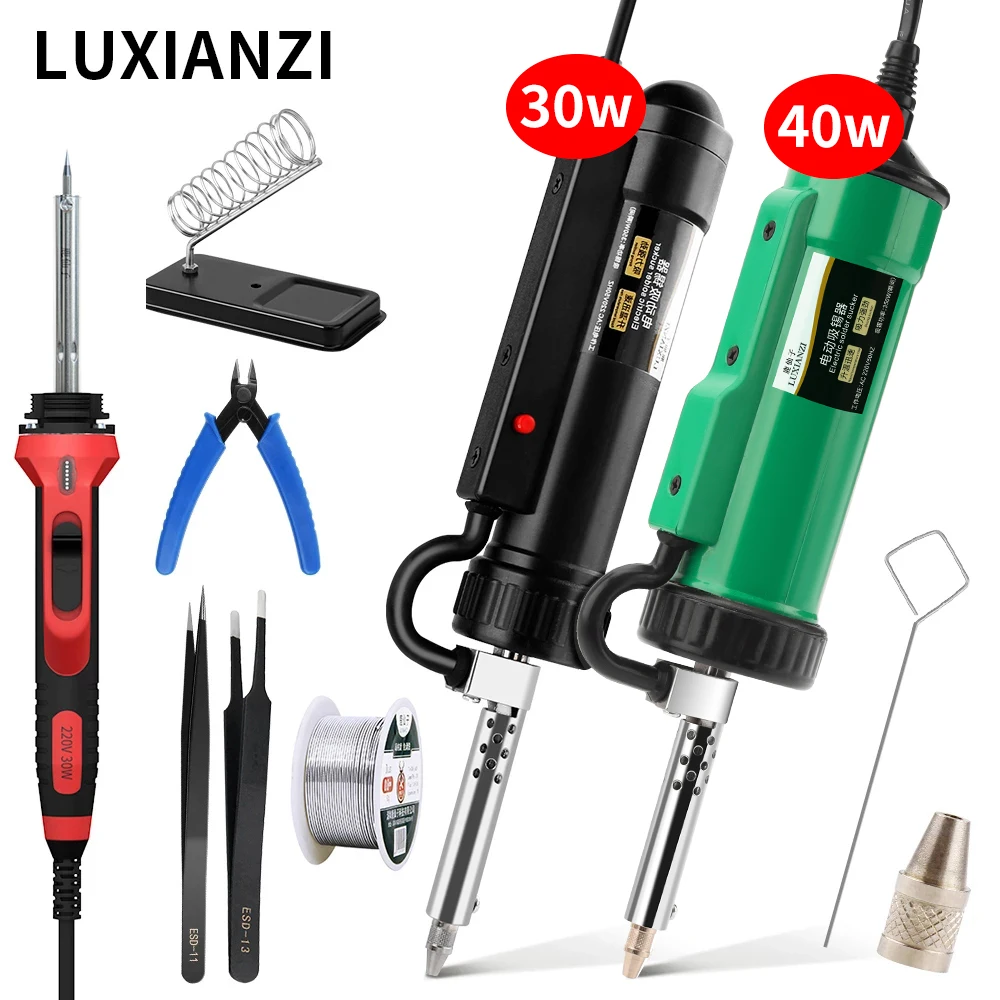 

LUXIANZI 30w/40w Powerful Electric Desoldering Pump Suction Tin Vacuum Removal Tool Hand Welding Tools Solder Iron Desolder Gun