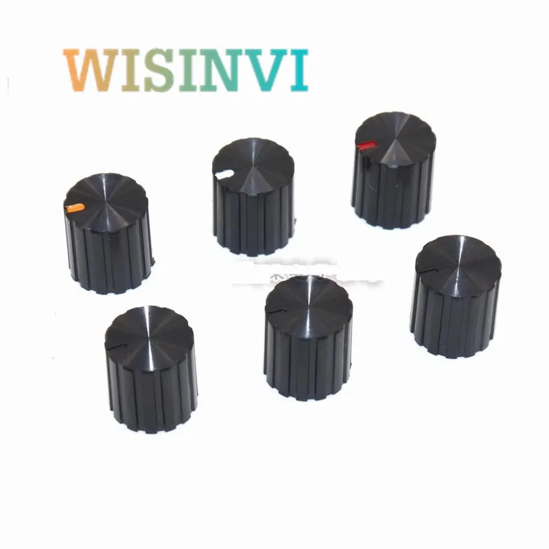 10PCS 12×12.3MM plastic Vertical stripe Potentiometer Encoder Knob Amplifier Adjusting knob cap Flower Shaped Inner Hole 6mm