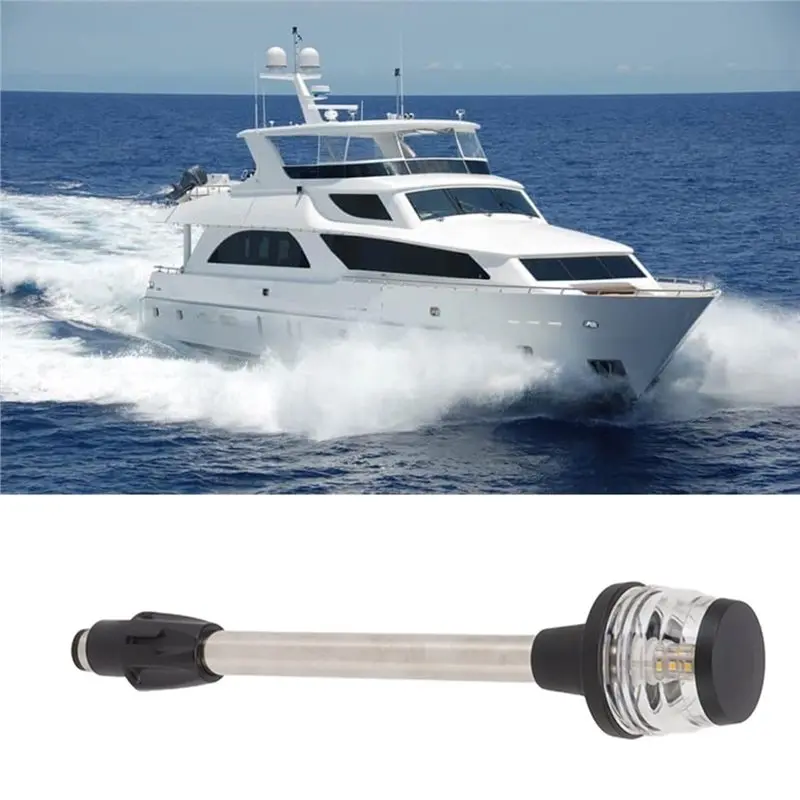 LED Stern Navigation Light 360° Rotation IP65 Waterproof Marine Anchor Pole Light For Boats Yachts DC10-24V 2.5W 250LM