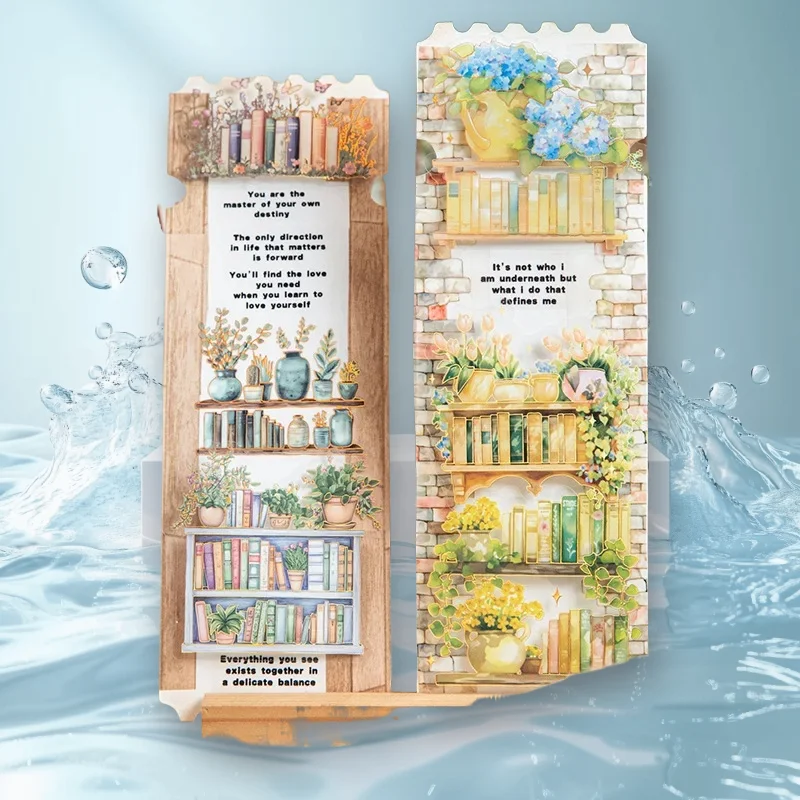 1 Packung/3 Packung 6 Stile Goldfolie Aufkleber Pack Bookish Journey Series Journal DIY Dekoration Collage Material Aufkleber