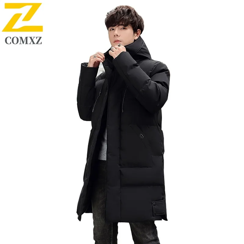 COMXZ, chaqueta acolchada de viaje para hombre, abrigo ligero coreano con capucha de primera calidad de lujo, abrigo acolchado cálido informal resistente al frío para invierno