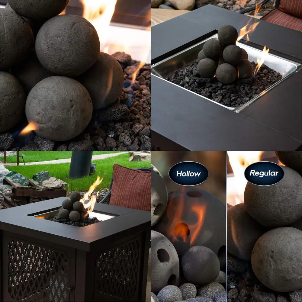 

Набор для костровой чаши из 13 предметов с эффектом бетона для использования в помещении и на улице | Матовый угольно-серый