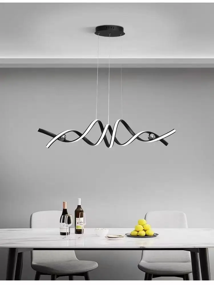 Imagem -02 - Longo Led Pendant Light para Sala de Jantar Iluminação Designer Simples Lustre de Cozinha Luz da Sala de Jantar