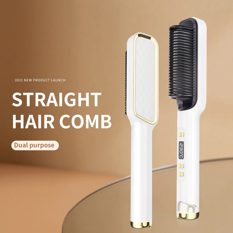 Electric Hot Comb Multifunctional Straight Hair Straightener Comb Negative Ion Anti-Scalding Styling Tool Straightening Brush