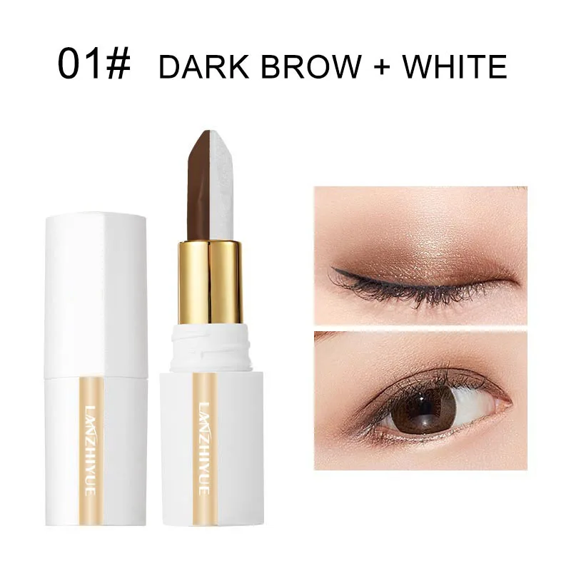 Two Color Gradient Eye Shadow Stick Three Dimensional Natural Without Taking Off Makeup Highlight brightening Glitter Matte