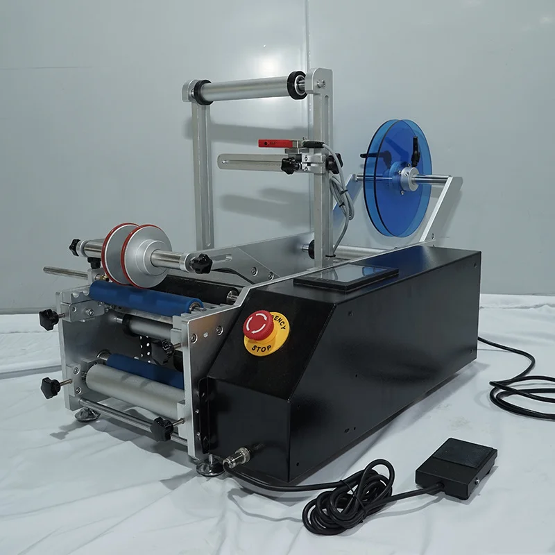 Portable Manual Semi Automatic Flat Surface Labeling Machine Manual Label Sticking Applicator for Iron Tin Cans