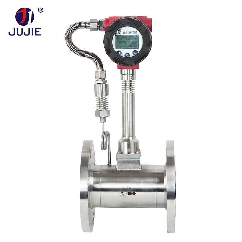Smart Vortex Flowmeter Gas Meter Steam Compressed Air Natural Nitrogen Air Flow Meter Flange Connection Oxygen Digital Flowmeter