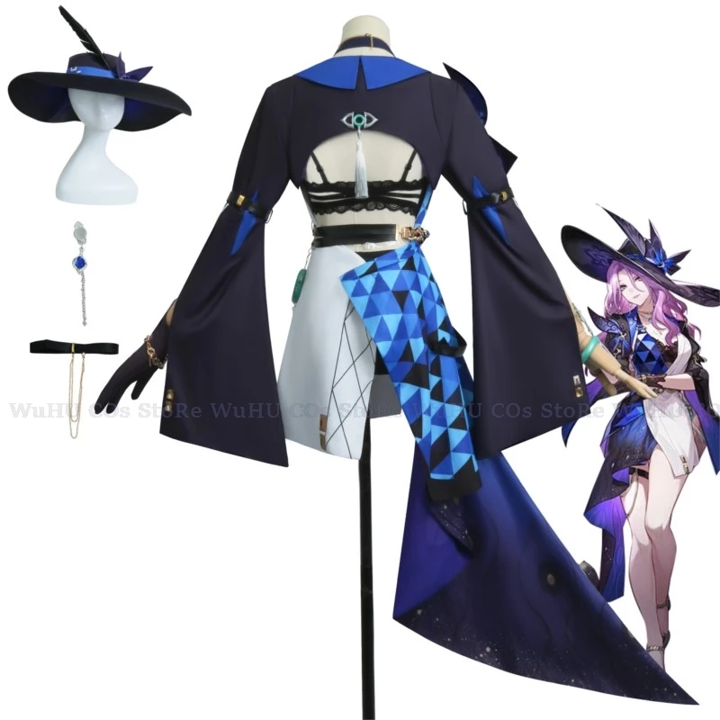 Game Honkai: Star Rail Cosplay Jade Cosplay Costume Jade Dress With Hat Necklace Prop Women Halloween Party Roleplay Costume