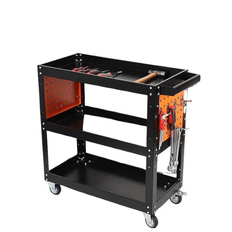 3-Tier Mobile Tool Cart with Drawer, Heavy Duty Rolling Trolley for Auto Repair Workshop Parts Storage