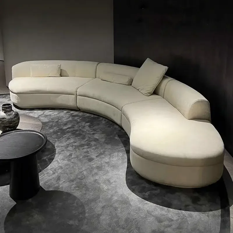 

Curved sofa minimalist designer large corner fabric sofa combination
