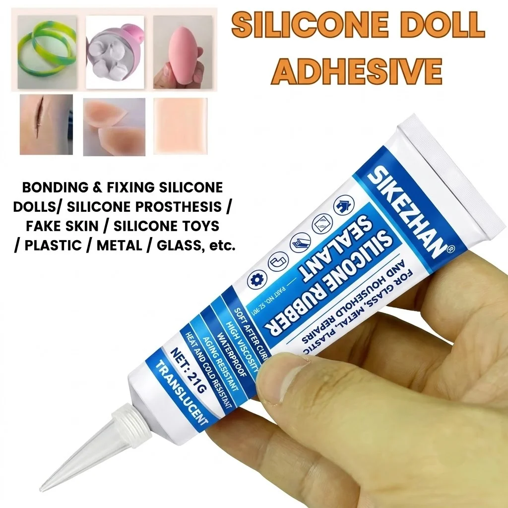 Strong Silicone Rubber Sealant for Bonding Glass, Metal, Plastic, Dolls & Toys Repair, Waterproof Soft Gel, Translucent Glue