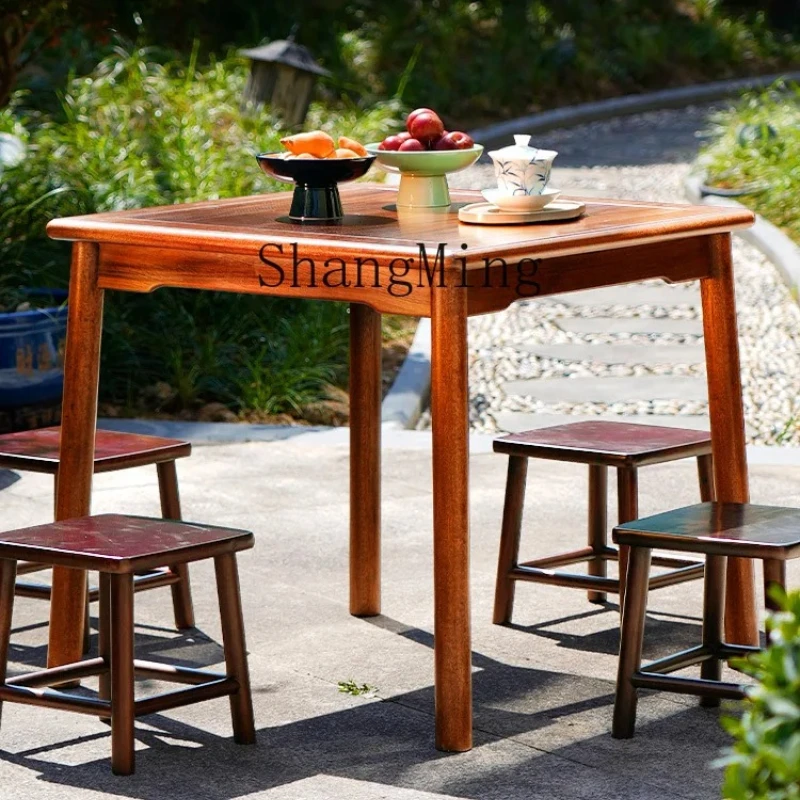 FG exquisite premium all solid wood dining style small square table casual playing cards tea small tea table meal