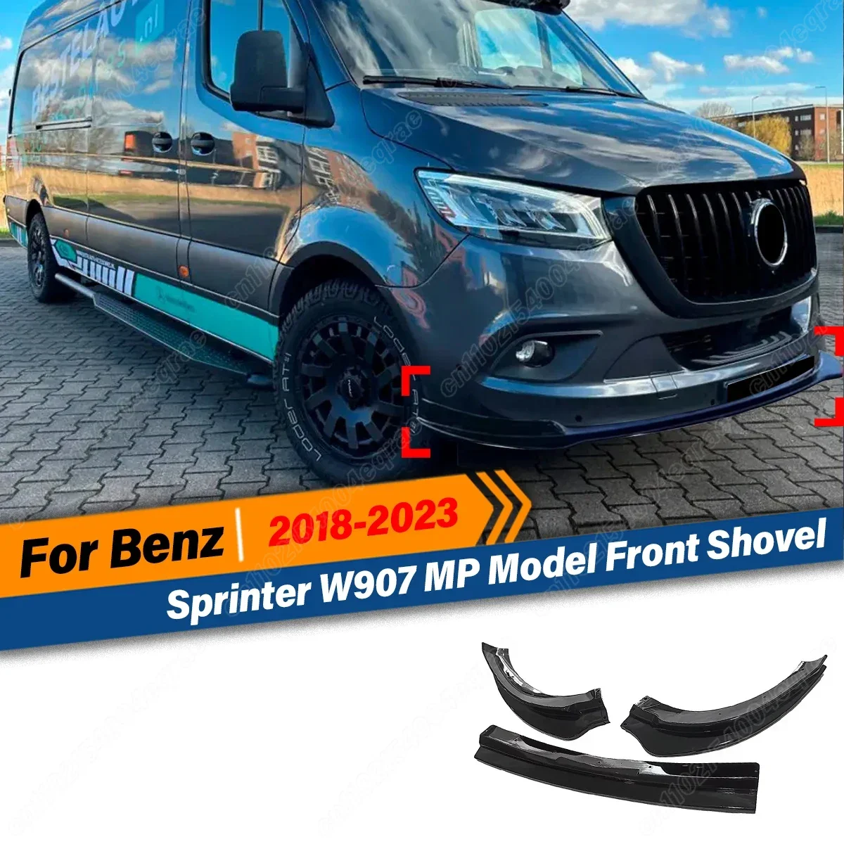 

For Mercedes Benz SPRINTER W907 2018 2019 2020 2021 2022 2023 3PCS MP-Style Front Shovel Front Bumper Lip Auto Parts BodyKits