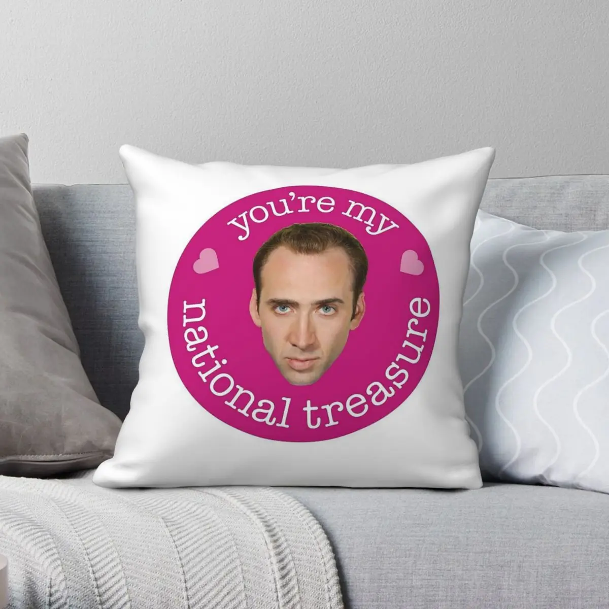 Nicolas Cage National Treasure Square Pillowcase Polyester Linen Velvet Creative Decorative Throw Pillow Case Sofa Cushion Cover