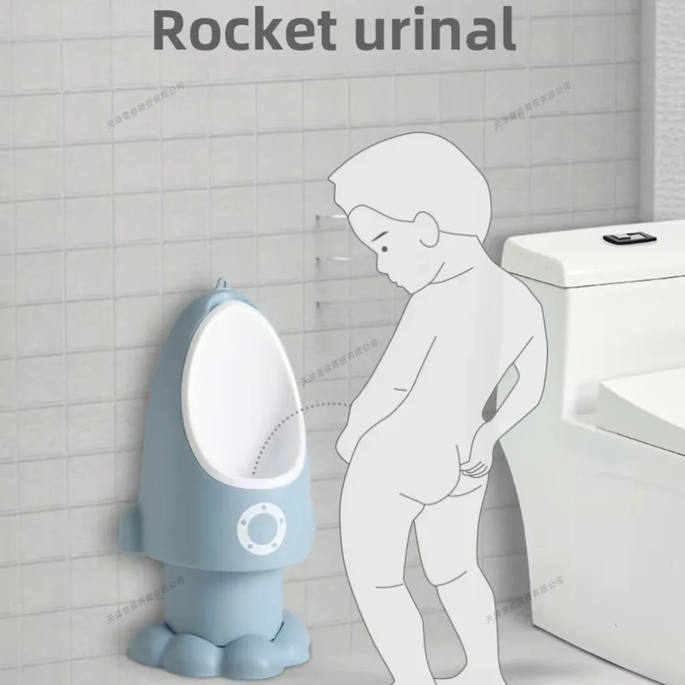 3-Speed Adjustable Base Rocket Cartoon Standing Children's Urinal Easy To Clean Children's Toilet Training Growing Small Potty