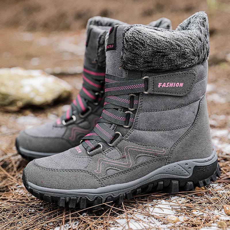 

Новые зимние ботинки большого размера с мягкой подкладкой, уличная противоскользящая и износостойкая походная обувь, теплые хлопковые ботинки