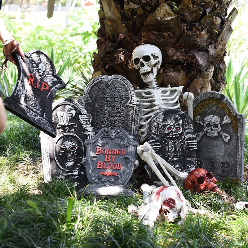 Halloween Outdoor Decoration Foam Tombstone Props Realistic Scary Scene Arrangement Haunted House Escape Room Accessories