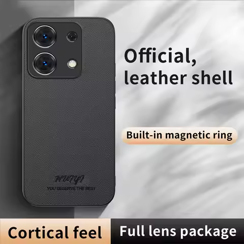 Business Leather Magnetic Case For Redmi Note 13 12 11 Pro Plus 10 Xiaomi Poco X6 X5 X3 M6 F5 X4 PRO Built-in Magnet Ring Cover