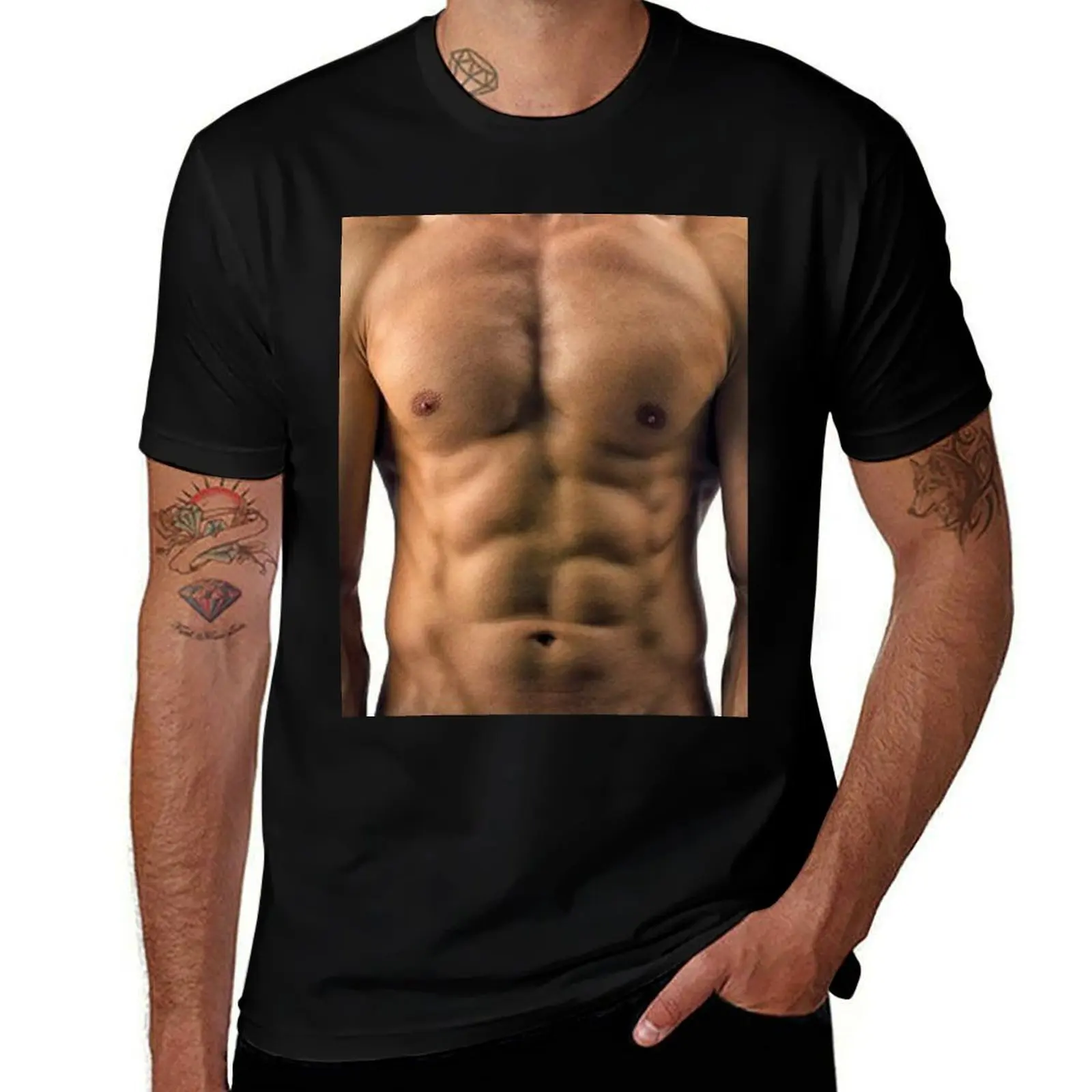 

Muscle Man 6 pack abs Graphic T-Shirt anime tshirt cotton tshirt 100% t shirts for man slim fit T-Shirt