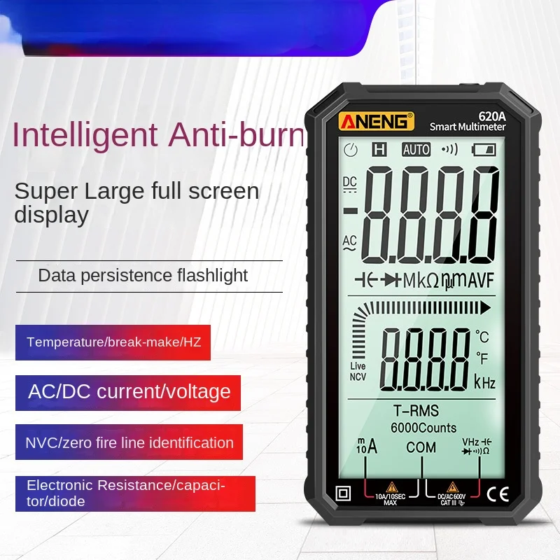 

Ultra-Thin Full Screen Smart Multimeter Digital Large Screen Automatic Multi-Function Digital Display Multimeter