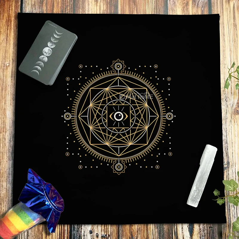 Spiritual Geometric Magic Circle Hexagram Tarot Tablecloth All-seeing Eye Altar Cloth Pagan Pendulum Witchcraft Oracle Card Pads