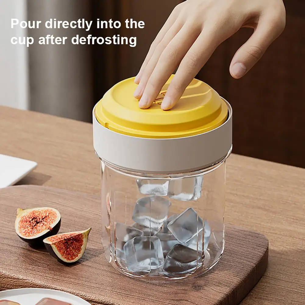 Press-Release Ice Cube Tray Coffee Cup Set Portable 2-in-1 Ice Maker And 400ml Drinking Cup Ice Cube Container for Iced Coffee C