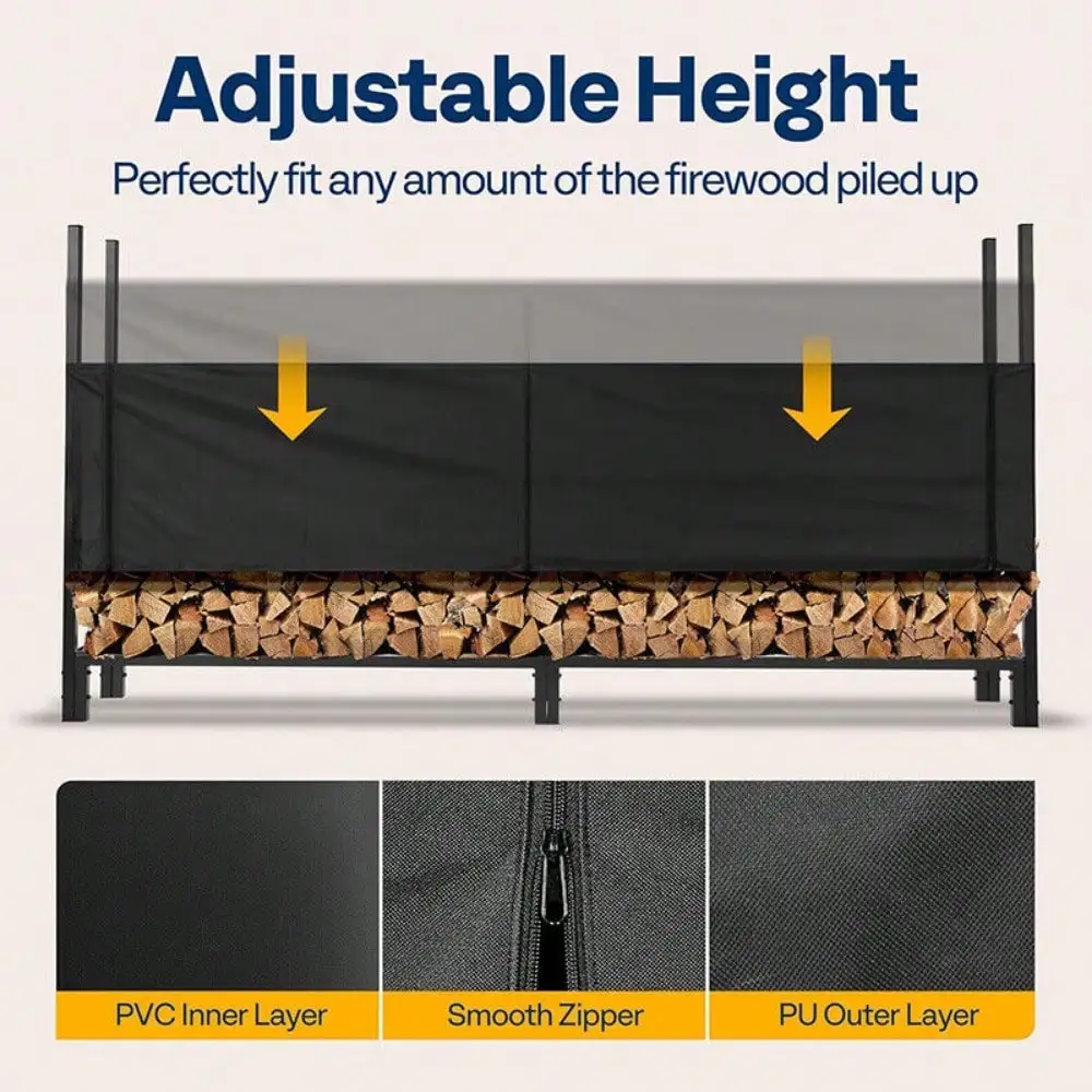 حامل حطب عالي التحمل بطول 8 أقدام 1/2 مع غطاء حامل سجل كومبو يصل إلى 3300 رطلًا #5