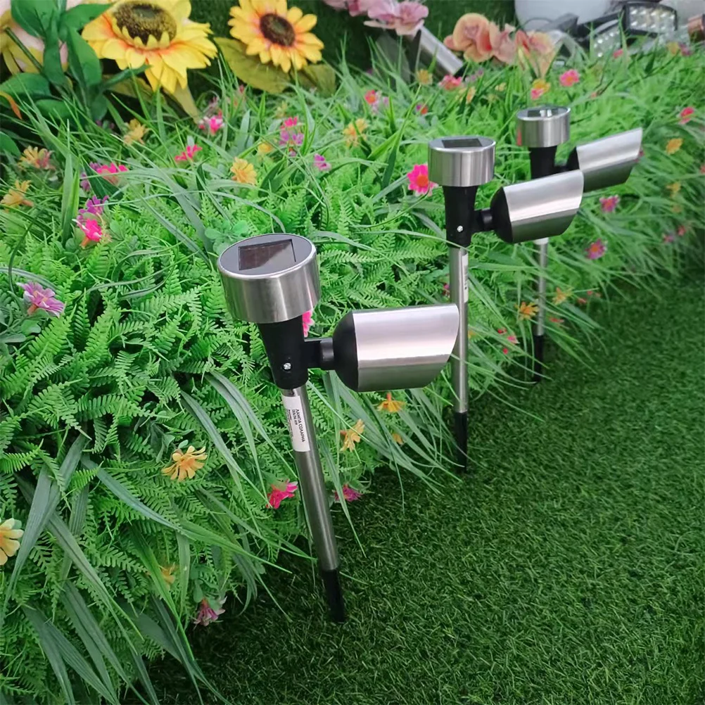 

2 pcs Garden Lights Outdoor Lamp For Pathway Lawn Yard Stainless Outdoor Solar Lamp Steel Solar Lights Waterproof