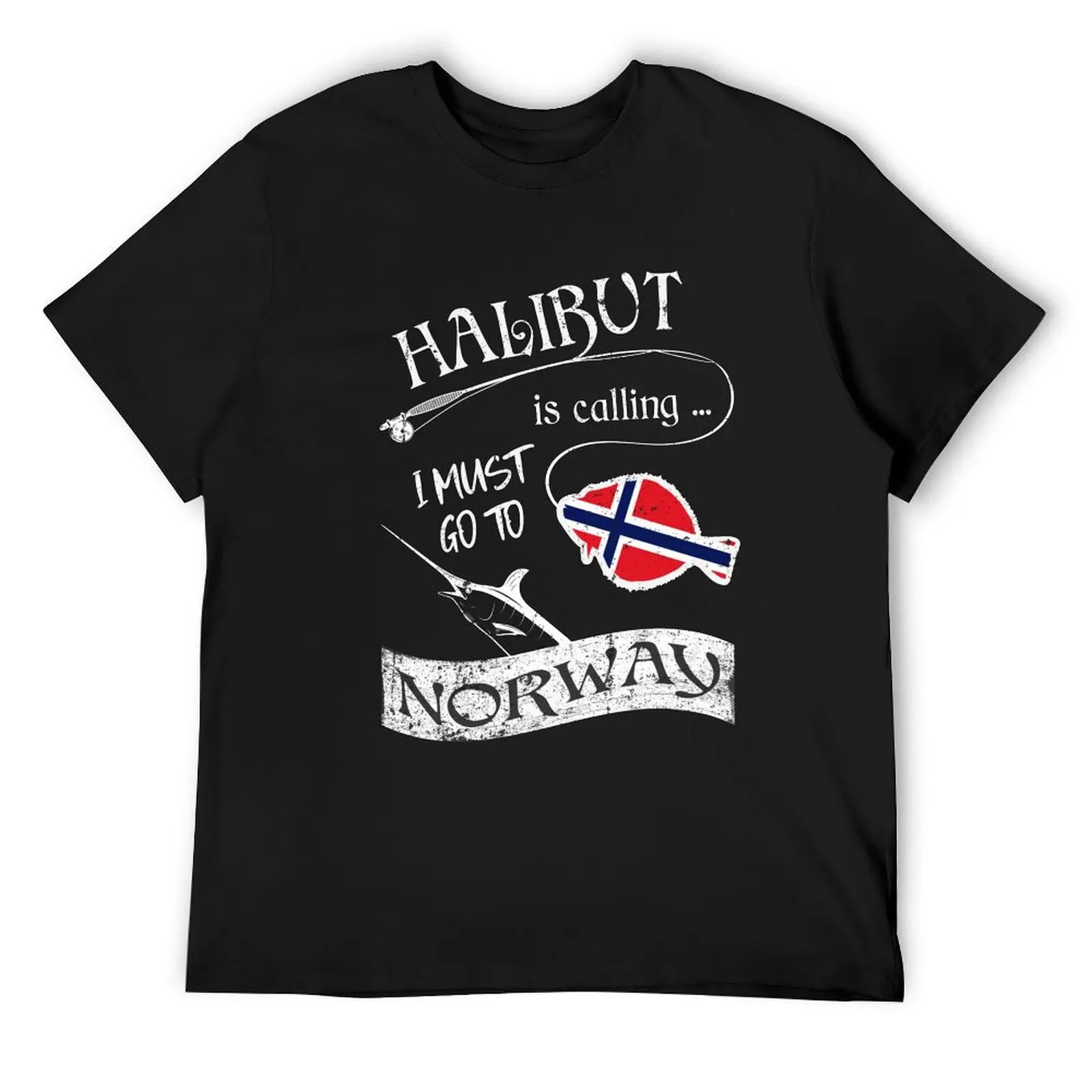 Norway Fishing - Halibut is Calling I Must Go T-Shirt shirts graphic customs custom shirt T-shirts for men cotton