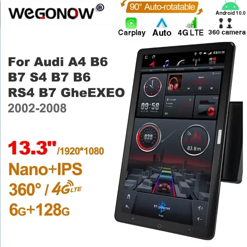 13.3 Inch Ownice 1Din Android 10.0 Car Radio 360 for Audi A4 B6 B7 S4 B7 B6 RS4 B7 EXEO 2002-2008 Auto Audio SPDIF 4G LTE NO DVD