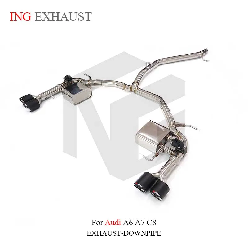 ING Auto Performance Parts Stainless Steel  Catback for Hybride Audi A6 A7 C8 2.0T Turning Exhaust Valve System