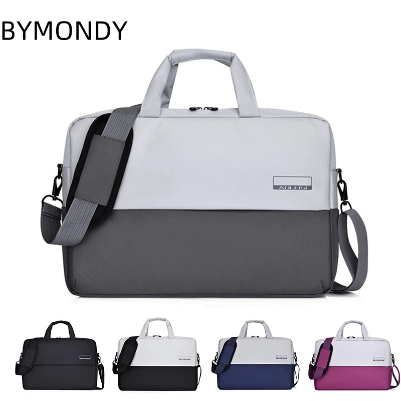 BYMONDY Fashion Mixed Colors Women Briefcase Oxford Cloth Business Files Storage Bags Men Travel Handbag with Shoulder Strap