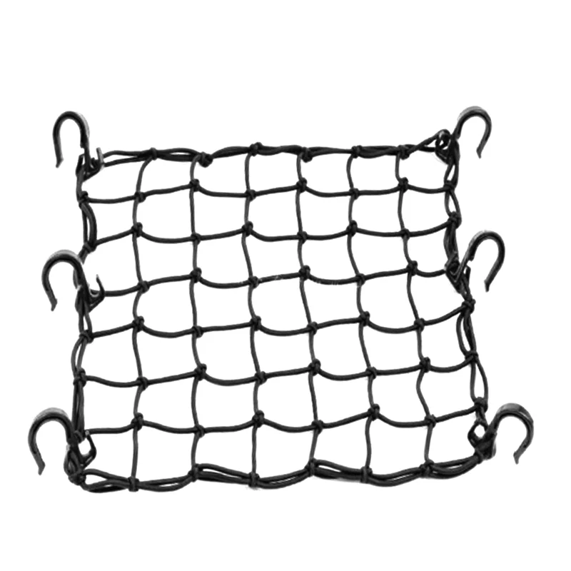 

Motorcycle Bicycle Cargo Net Featuring 6 Adjustable Hooks and Tight Mesh