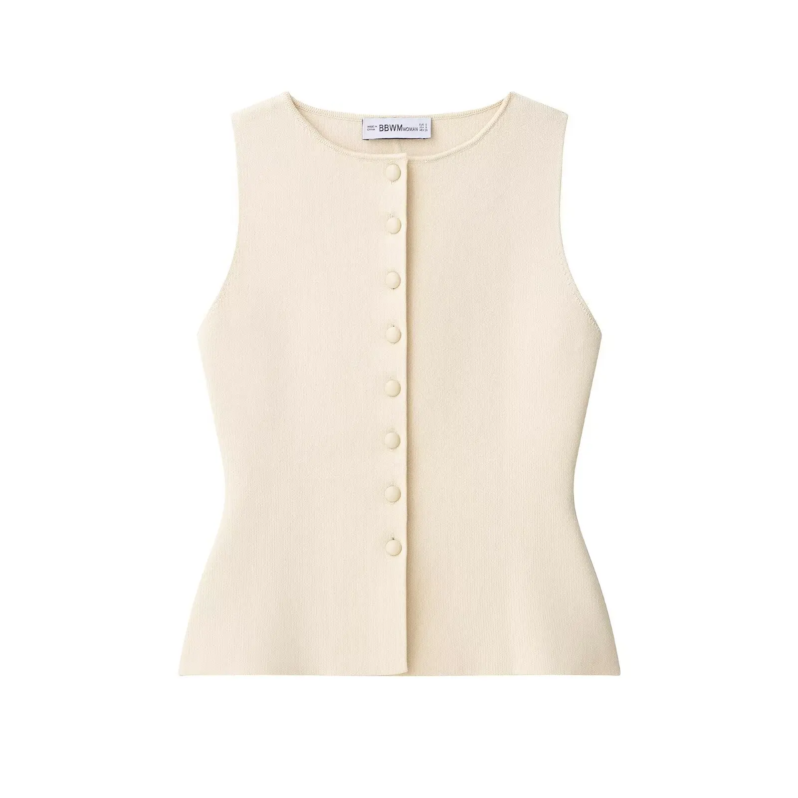 

Women's Y2K Autumn Casual Fashion Slim Waist Button Knitted round Neck Sleeveless Vest Top Simple Temperament