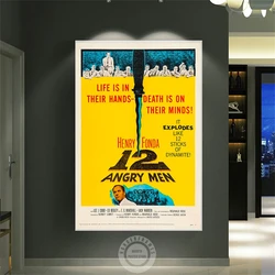 12 Angry Men 1957 Classic Film Poster Canvas Painting Courtroom Drama Movie Vintage Prints Wall Art Theater Room Home Decoration