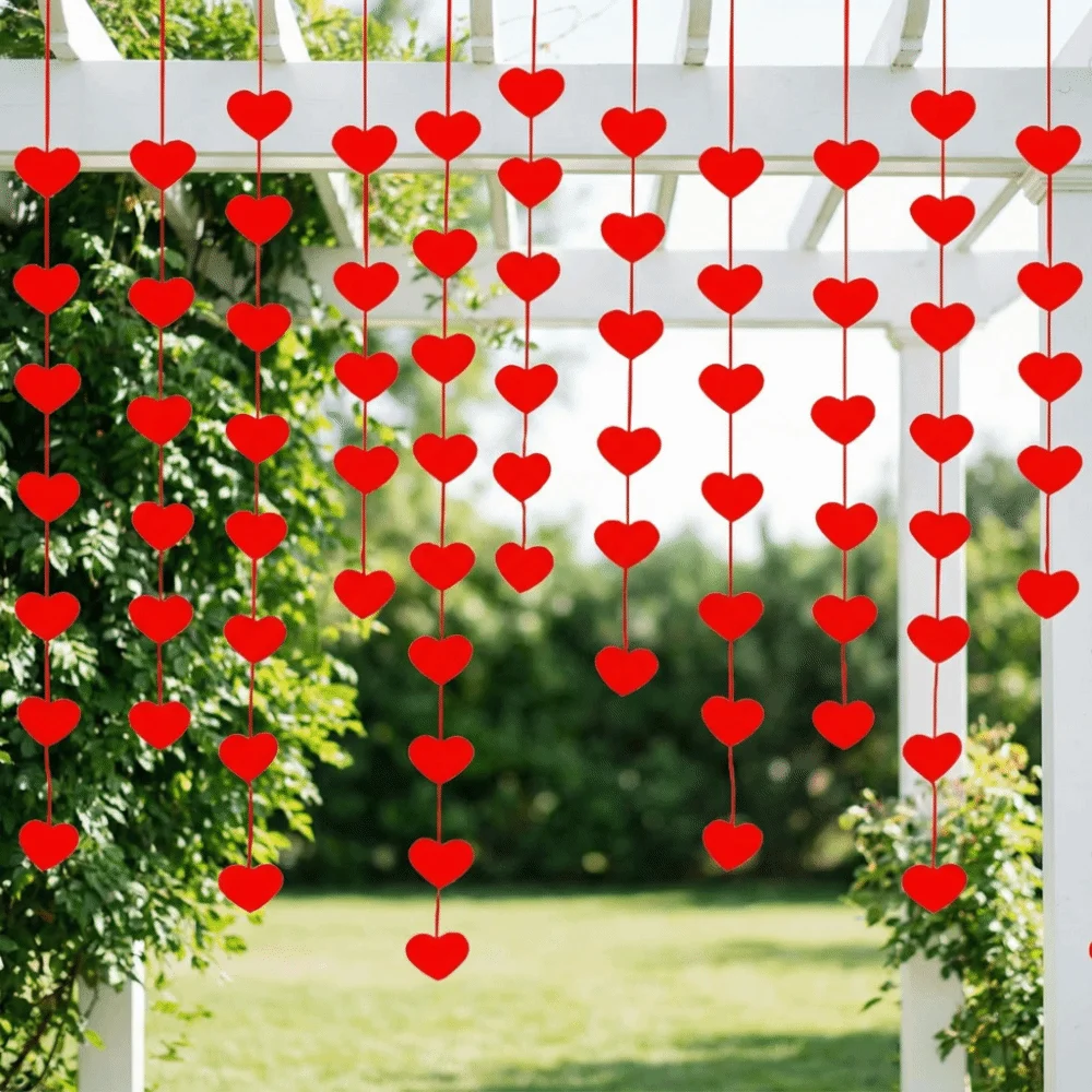 Romantic Love Flower Hanging Curtain DIY Party Supplies Wedding Love Pulling String Garland Decorations