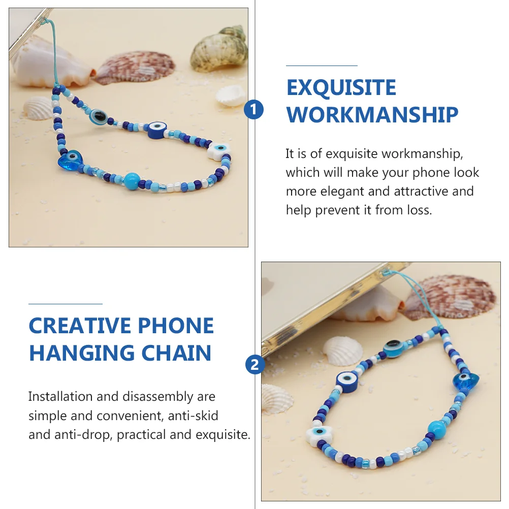 Intelligent Printing Wrist Phone Chain Jewelry Beaded Strap Charms Glass Lanyard