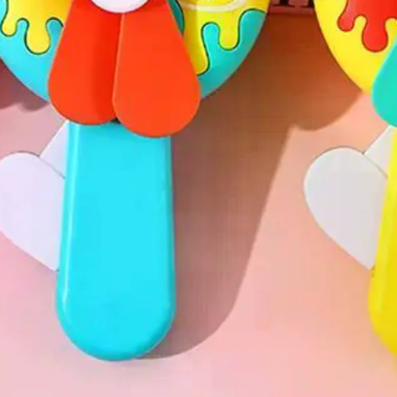 Random 1Pcs Mini Fan Cartoon Cute Ice Cream Cookies Mini Summer Portable Hand Pressure Fan Toys For Kids Adult Birthday Gift